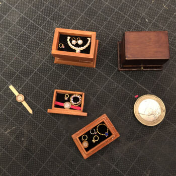 Design intitulée "boîte à bijoux mini…" par Nadine Wandel, Œuvre d'art originale, Bois