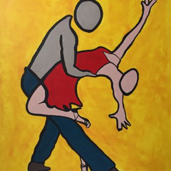 Painting titled "Danse aux couleurs…" by N Men, Original Artwork, Acrylic