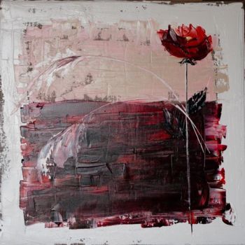 Malerei mit dem Titel "LA ROSE" von Nadine Coutellier, Original-Kunstwerk