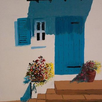 Peinture intitulée "porte et fenetre" par Nadine Coutellier, Œuvre d'art originale