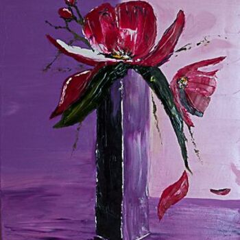 Peinture intitulée "fleure moderne 1" par Nadine Coutellier, Œuvre d'art originale