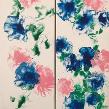 Pintura intitulada "Flowering" por Nadia Voro, Obras de arte originais, Acrílico Montado em Armação em madeira