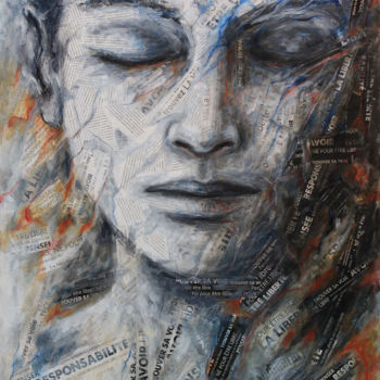 Peinture intitulée "Réflexion" par Nadjejda Gilbert, Œuvre d'art originale, Acrylique Monté sur Châssis en bois