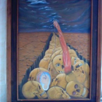 Painting titled "décénie noire" by Nadjiben, Original Artwork, Oil