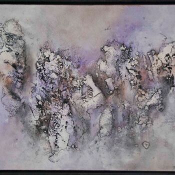 Painting titled "Glycine" by Nette Nadine, Original Artwork, Acrylic Mounted on Wood Stretcher frame