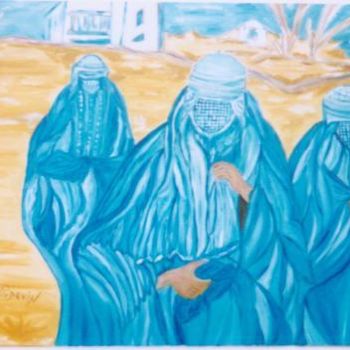 Painting titled "les afghanes" by Nadine Poidevin, Original Artwork
