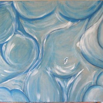 Peinture intitulée "Méandres bleus" par Nadine Poidevin, Œuvre d'art originale