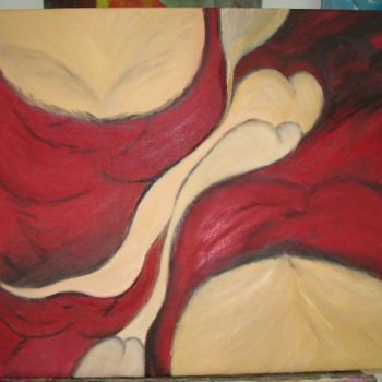Peinture intitulée "Mix Red" par Nadine Poidevin, Œuvre d'art originale, Huile