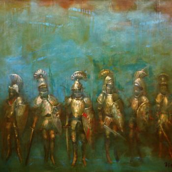 Painting titled "Tournament" by Shamil Nadrov, Original Artwork, Oil