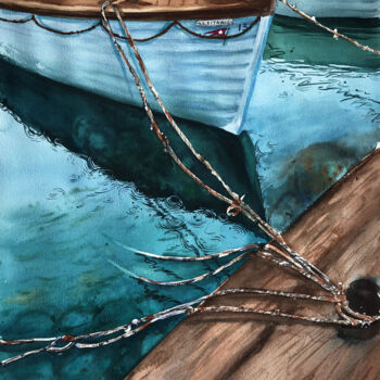 Painting titled "Titanic boats" by Nady Navy, Original Artwork, Watercolor