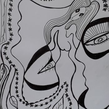 Drawing titled "Le dénouement" by Nadya Abrous, Original Artwork, Ink
