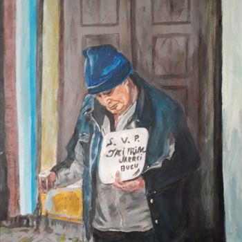 Painting titled "Homeless 3" by Nadya Abrous, Original Artwork, Acrylic