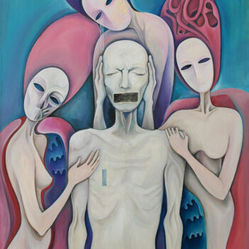 Картина под названием "Крик" - Надежда Бегунова, Подлинное произведение искусства, Масло