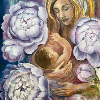 Pintura titulada "Maternity" por Nadya Lem, Obra de arte original, Oleo
