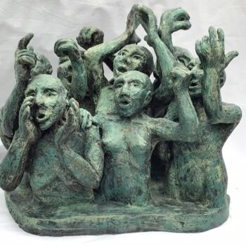 Sculptuur getiteld "Révolte" door Nadya Louafi, Origineel Kunstwerk, Terra cotta