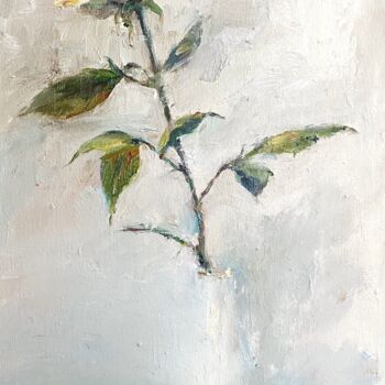 Pintura titulada "White rose" por Nadya Syabro, Obra de arte original, Oleo