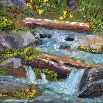 Painting titled "Spring Streams Land…" by Nadyalerm, Original Artwork, Oil