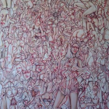 Peinture intitulée "Les Ames Blanches" par Nadyn Kuntz, Œuvre d'art originale, Huile Monté sur Châssis en bois
