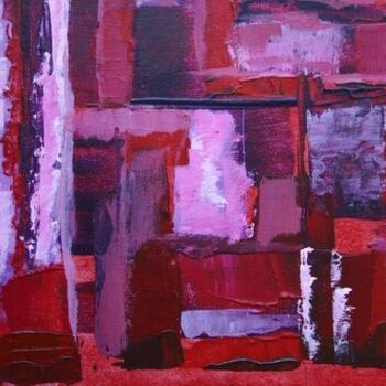 Картина под названием "Red abstract 1 - Ab…" - Nae De Brea, Подлинное произведение искусства