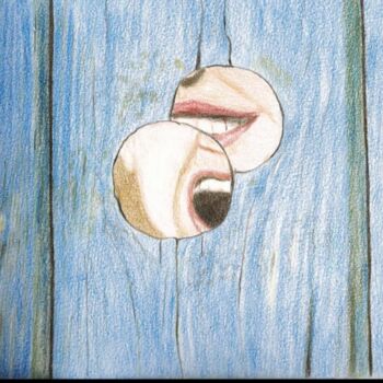 图画 标题为“loughing and yellin…” 由Nafiseh Jafary, 原创艺术品, 铅笔