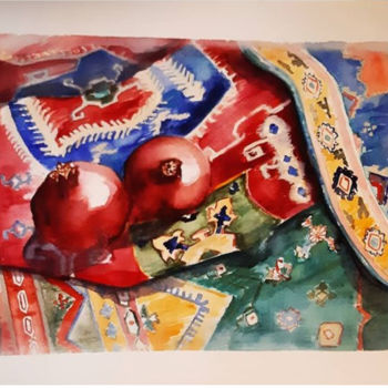 Pintura intitulada "Color in color" por Mousavi Rad Nafiseh, Obras de arte originais, Aquarela