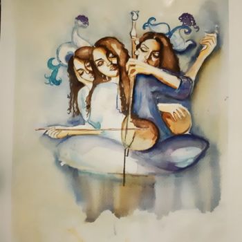 Картина под названием "Myself" - Mousavi Rad Nafiseh, Подлинное произведение искусства, Акварель
