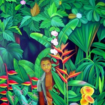 Painting titled "native" by Murali Nagapuzha, Original Artwork, Oil