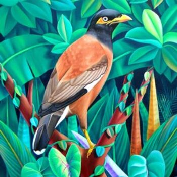 Painting titled "myna.jpg" by Murali Nagapuzha, Original Artwork