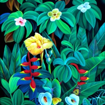 Pittura intitolato "foliage2-low.jpg" da Murali Nagapuzha, Opera d'arte originale