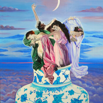 Schilderij getiteld "Eleganse İn The Vase" door Nagehan Çalıskan, Origineel Kunstwerk, Acryl