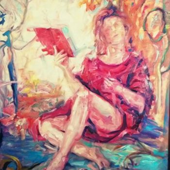 Painting titled "Study" by Nagia Chrisanthacopoulou, Original Artwork, Oil