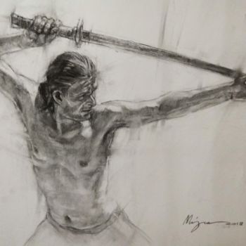 Drawing titled "Warrior" by Nagia Chrisanthacopoulou, Original Artwork