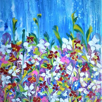 Картина под названием "Floraison printaniè…" - Nagwa Safey, Подлинное произведение искусства, Акрил