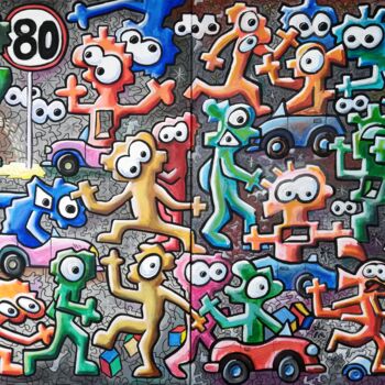 Peinture intitulée "SPEED" par Nagy Peter, Œuvre d'art originale, Acrylique