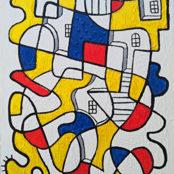 Pintura intitulada "LES PRIMAIRES 1" por Nagy Peter, Obras de arte originais, Acrílico