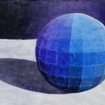 Pintura intitulada "THE BLUE SPHERE" por Nagy Peter, Obras de arte originais, Guache