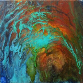 Painting titled "under the wave" by Nahalah, Original Artwork, Acrylic