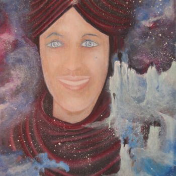 Painting titled "Enfant des étoiles" by Nahalah, Original Artwork, Acrylic