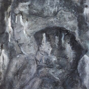 Malerei mit dem Titel "Etres de cendre" von Nahalah, Original-Kunstwerk, Acryl