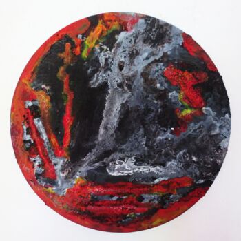Картина под названием "Lave refroidissante…" - Nahalah, Подлинное произведение искусства, Акрил