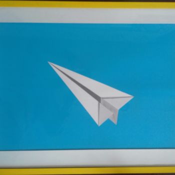 Schilderij getiteld "Paper plane" door Nahuel Fulleda, Origineel Kunstwerk, Acryl