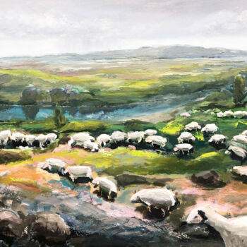 Peinture intitulée "White sheep" par Nailia Abdullina, Œuvre d'art originale, Huile