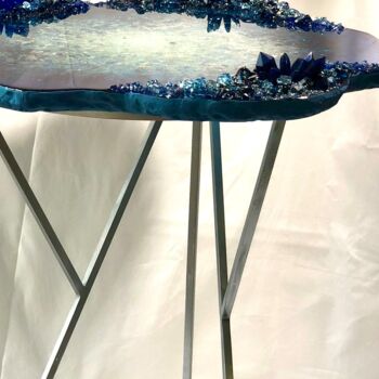 Diseño titulada "Blue Corundum Resin…" por Nailia Abdullina, Obra de arte original, Mueble