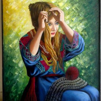 Pintura intitulada "kelash girl" por Rafi Naish, Obras de arte originais