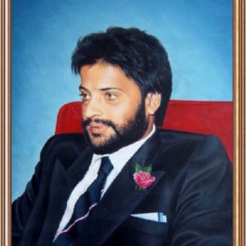 Painting titled "oil work portrait" by Rafi Naish, Original Artwork