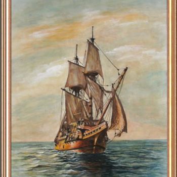 Painting titled "ship" by Rafi Naish, Original Artwork