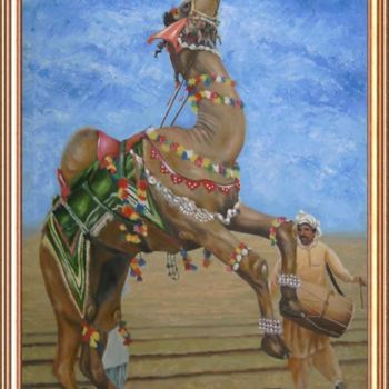 Pintura intitulada "camel" por Rafi Naish, Obras de arte originais