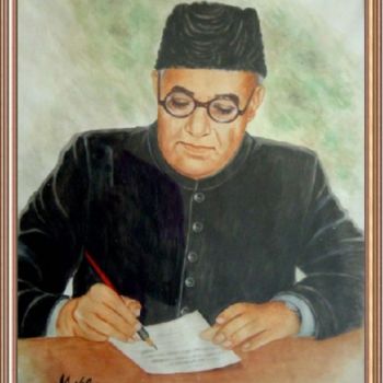 Painting titled "Lyaqat Ali Khan" by Rafi Naish, Original Artwork