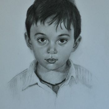Peinture intitulée "portrait d'enfant" par Abdellatif Naitaddi, Œuvre d'art originale