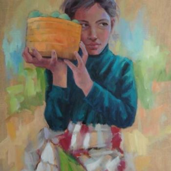 Peinture intitulée "jeune fille berber" par Abdellatif Naitaddi, Œuvre d'art originale